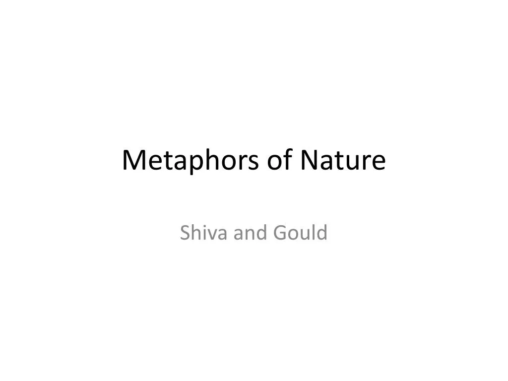 metaphors of nature
