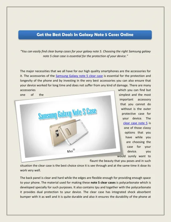 Get the Best Deals In Galaxy Note 5 Cases Online