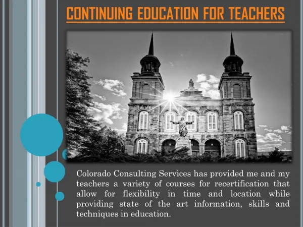 Online Continuing Education For Teachers
