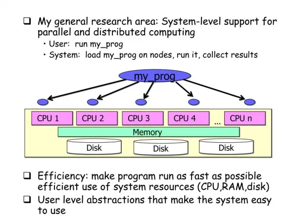 My general research area: System-level support for parallel and distributed computing