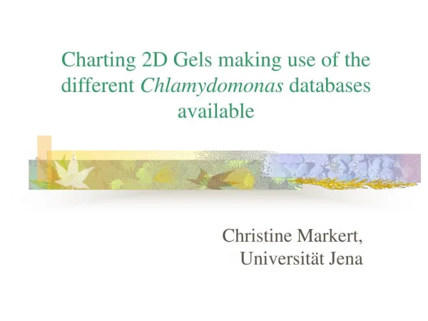 Charting 2D Gels making use of the different Chlamydomonas databases available