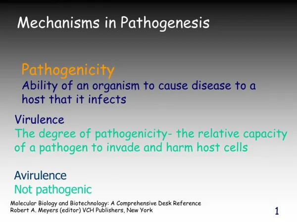 Mechanisms in Pathogenesis