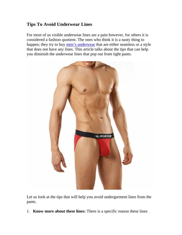 Tips To Avoid Underwear Lines