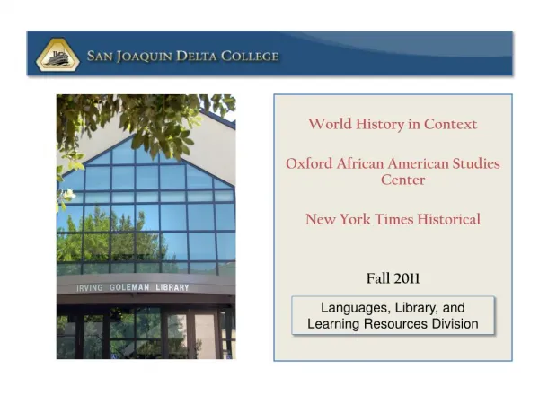 World History in Context Oxford African American Studies Center New York Times Historical