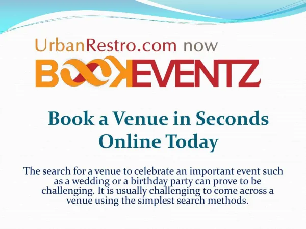 Book a Venue in Seconds Online Today