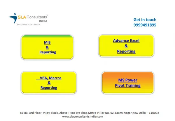 Microsoft Advanced Excel Training in Delhi