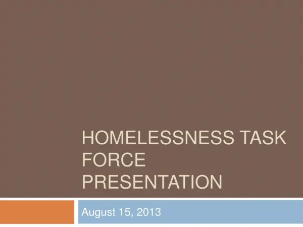 Homelessness task force presentation