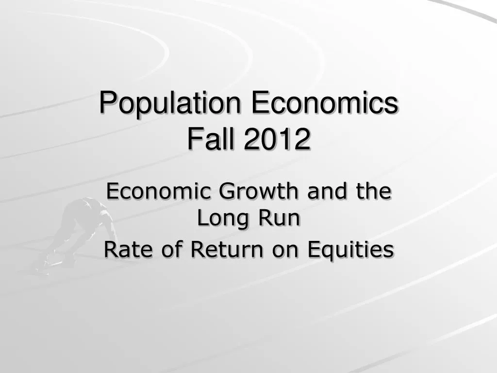 population economics fall 2012