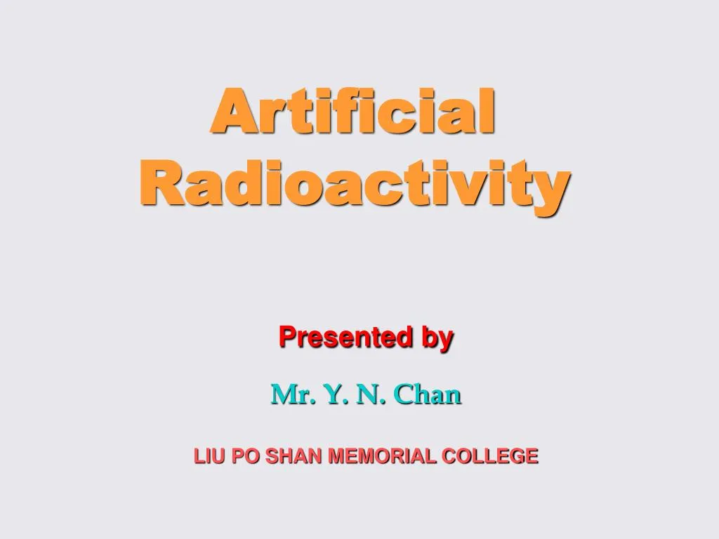 artificial radioactivity