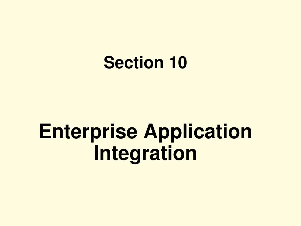section 10 enterprise application integration