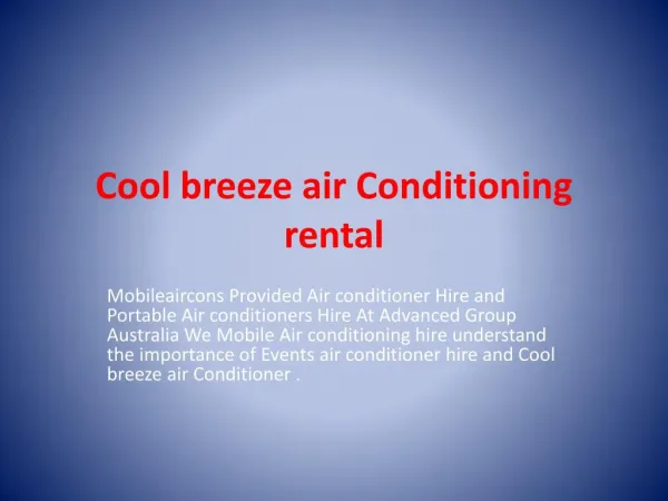 Cool breeze air Conditioner
