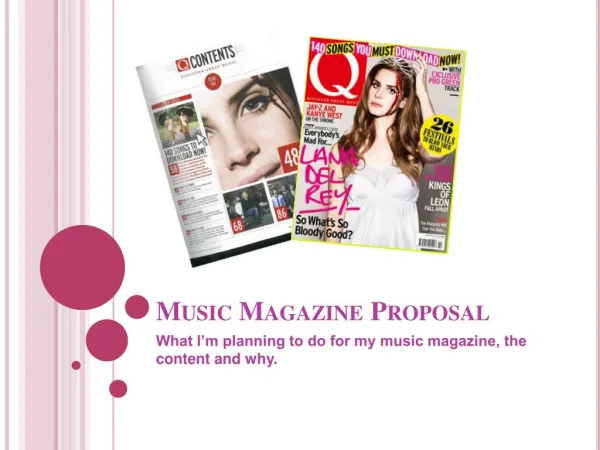 Music Magazine Proposal
