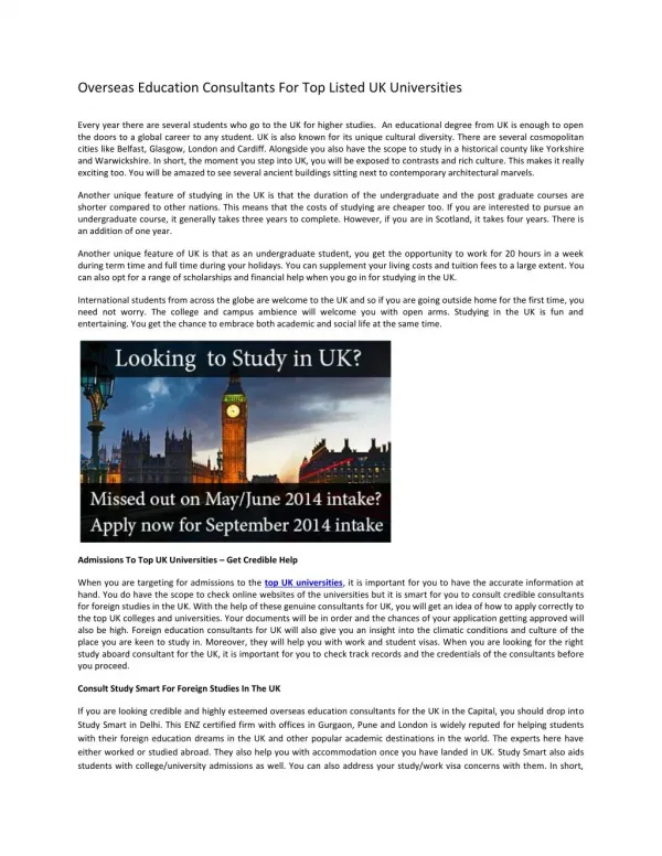 Top uk universities| study abroad consultants for uk