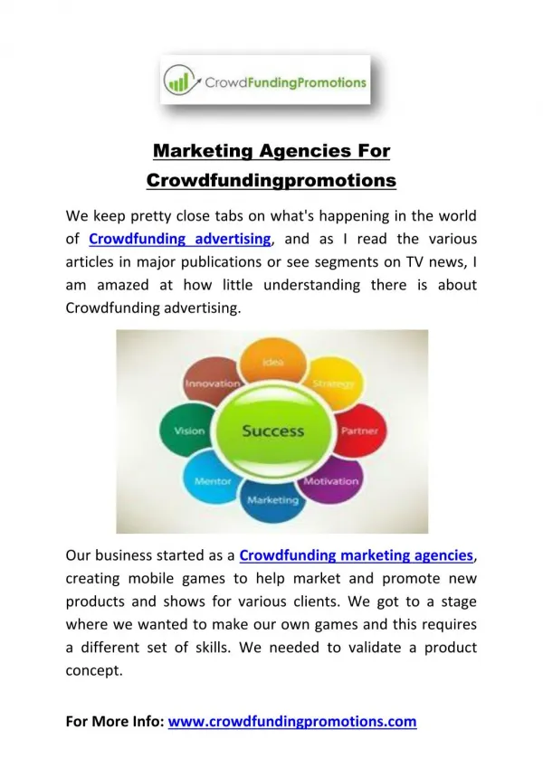 Marketing Agencies For Crowdfundingpromotions
