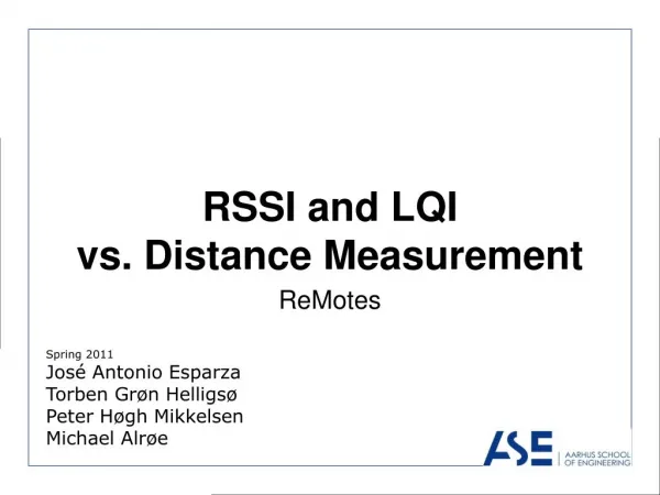RSSI and LQI vs. Distance Measurement