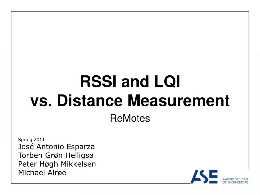 rssi and lqi vs distance measurement