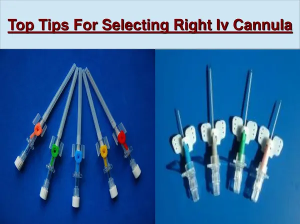 Top Tips For Selecting Right Iv Cannula