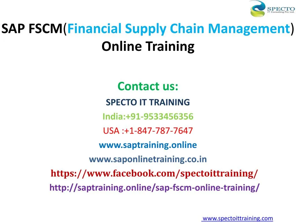 sap fscm financial supply chain management online training