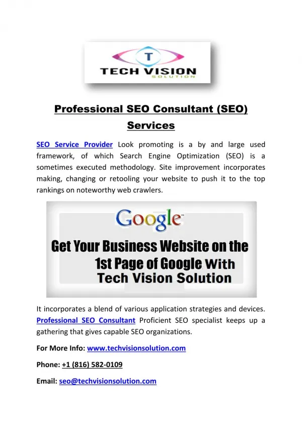 Professional SEO Consultant (SEO) Services