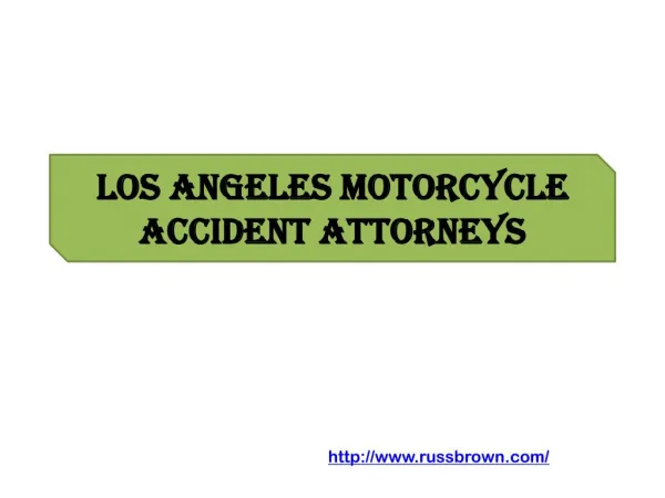 Los Angeles Motorcycle Accident Attorneys