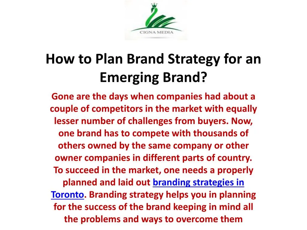 how to plan brand strategy for an emerging brand