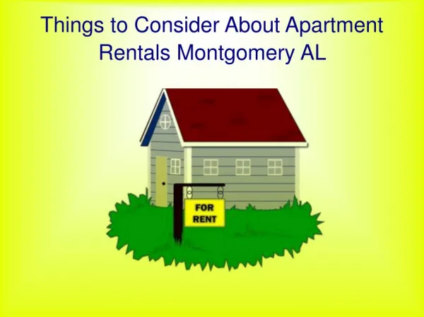 Searching For Apartment Rentals in Montgomery AL