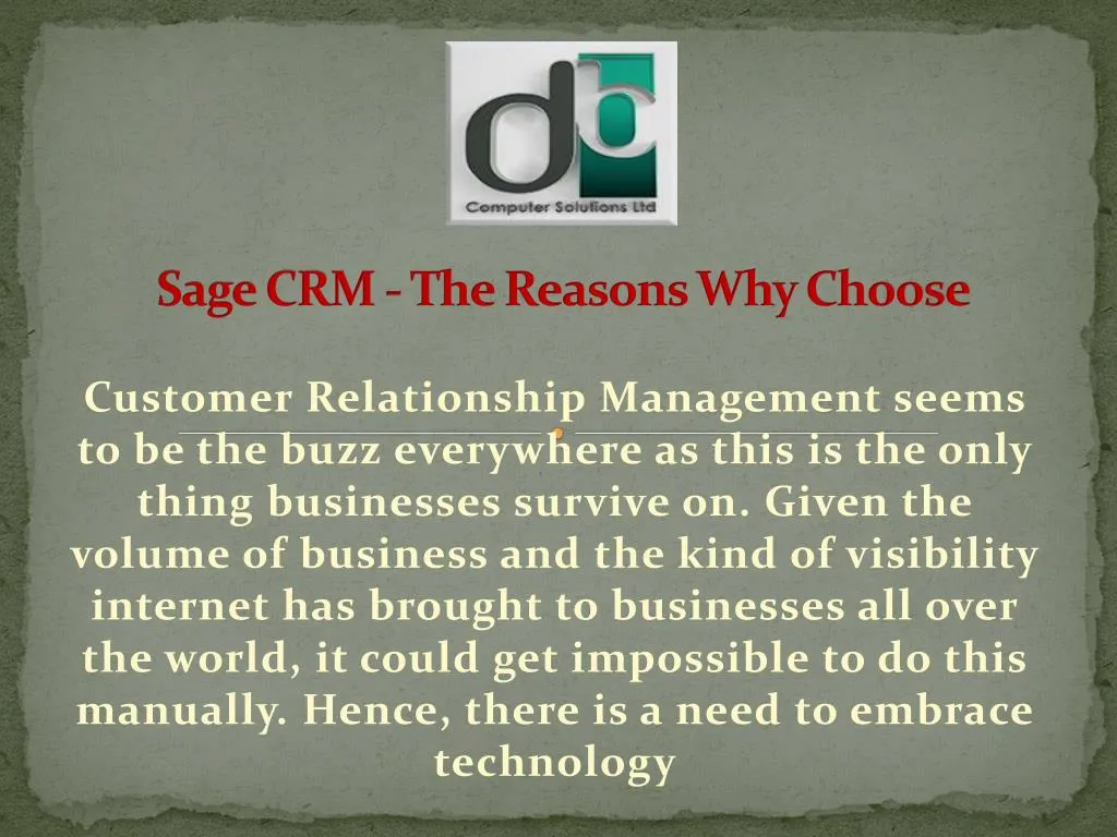 sage crm the reasons why choose
