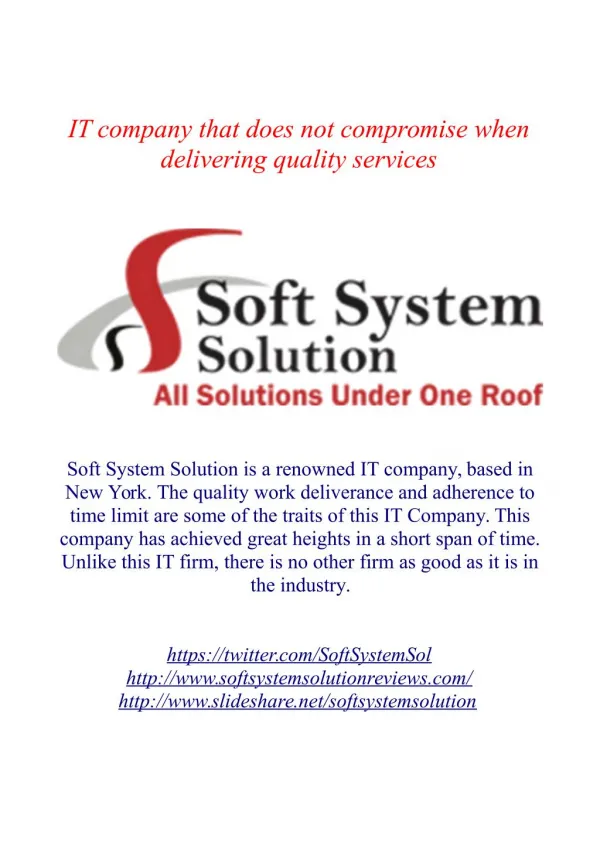 IT company that does not compromise when delivering quality services