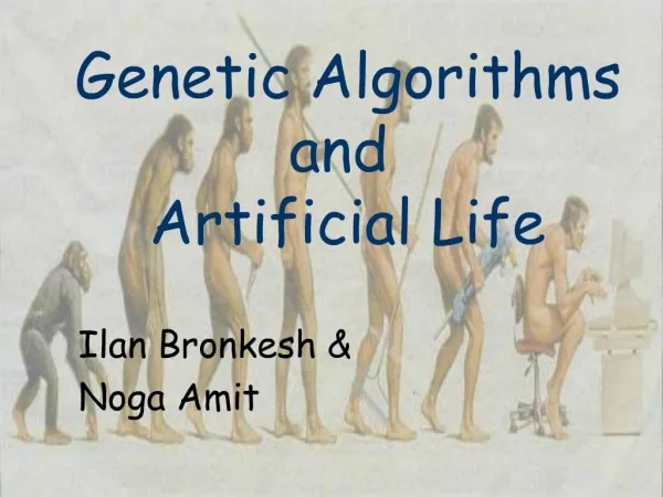 Genetic Algorithms and Artificial Life