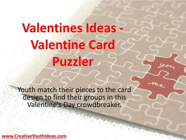 Valentines Ideas - Valentine Card Puzzler
