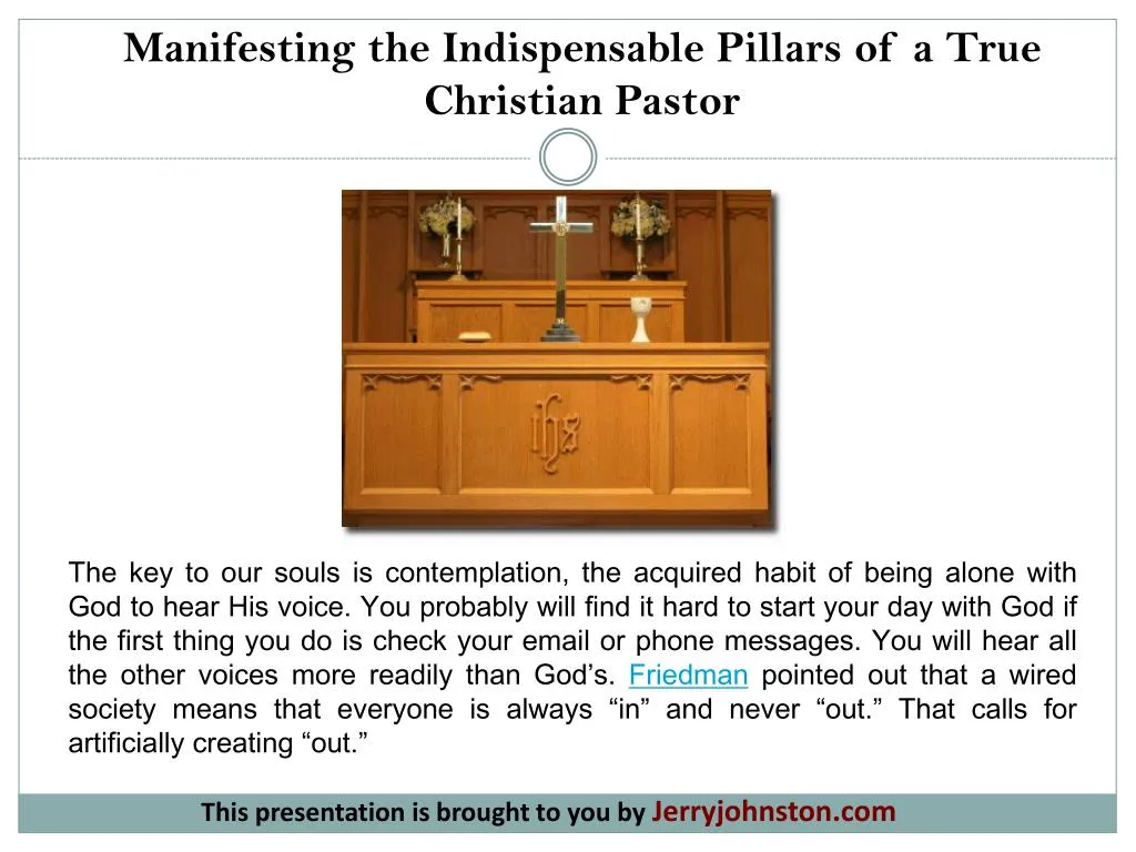 manifesting the indispensable pillars of a true christian pastor