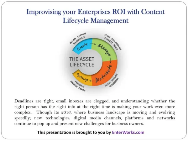 Improvising your Enterprises ROI with Content Lifecycle Management