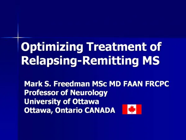 Optimizing Treatment of Relapsing-Remitting MS