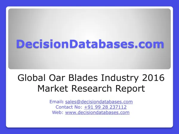 Oar Blades Market Analysis 2016 Development Trends