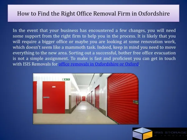 How to Find the Right Office Removal Firm in Oxfordshire