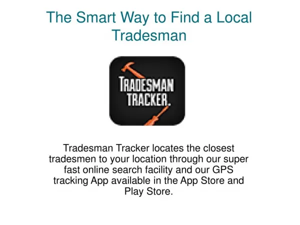 Tradesman Tracker - Free Listing