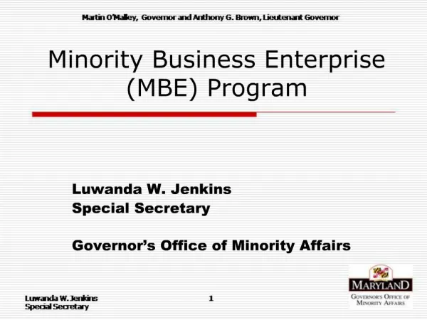 Minority Business Enterprise MBE Program