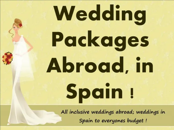 Wedding Packages Abroad