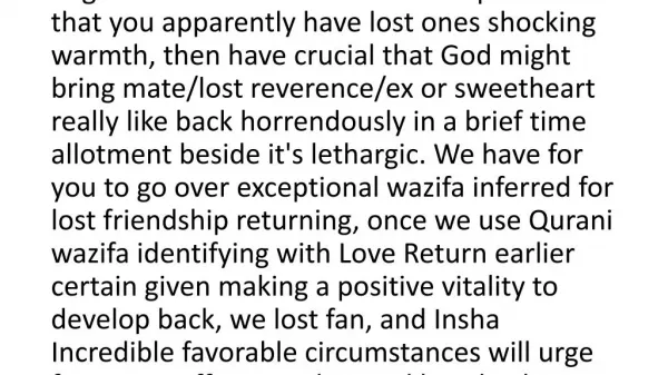 wazifa for lost love back