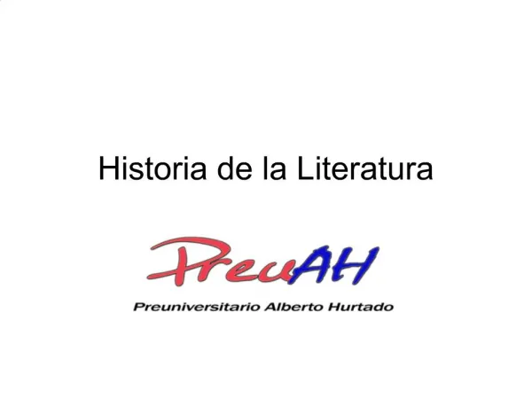 Historia de la Literatura