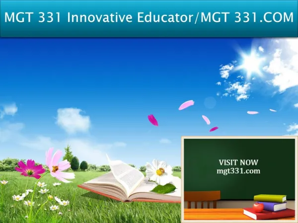 MGT 331 Innovative Educator/MGT 331.COM