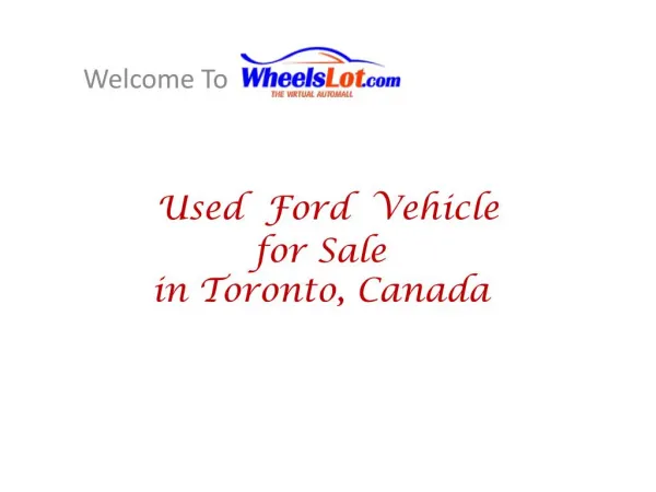 Used Ford Car in Toronto