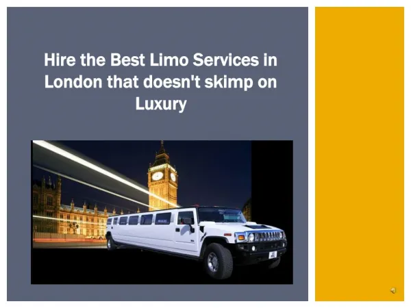 London Limo Hire Service | TMJ Business Enterprise
