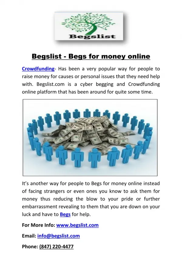 Begslist - Begs for money online