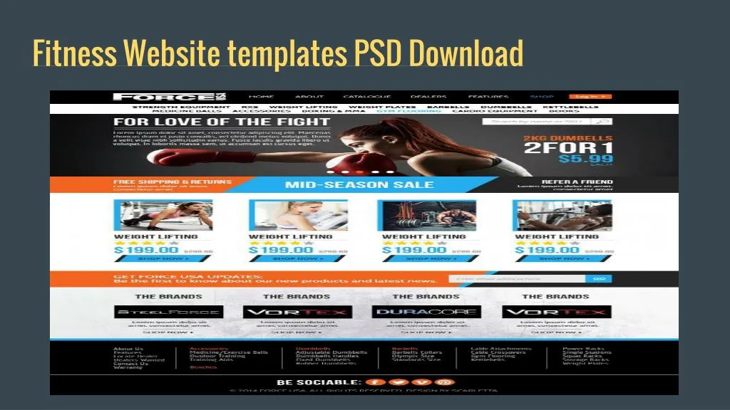 fitness website templates psd download