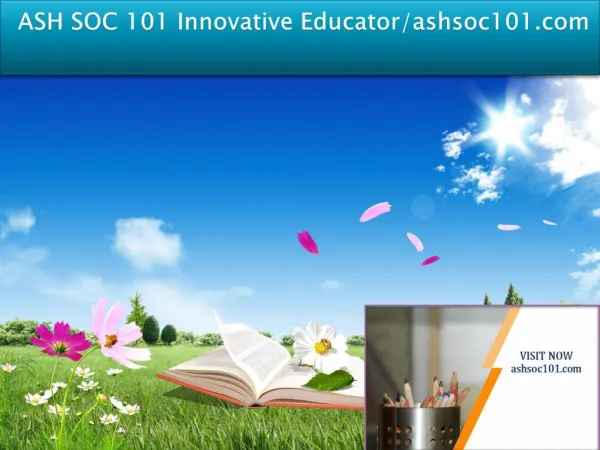 ASH SOC 101 Innovative Educator/ashsoc101.com