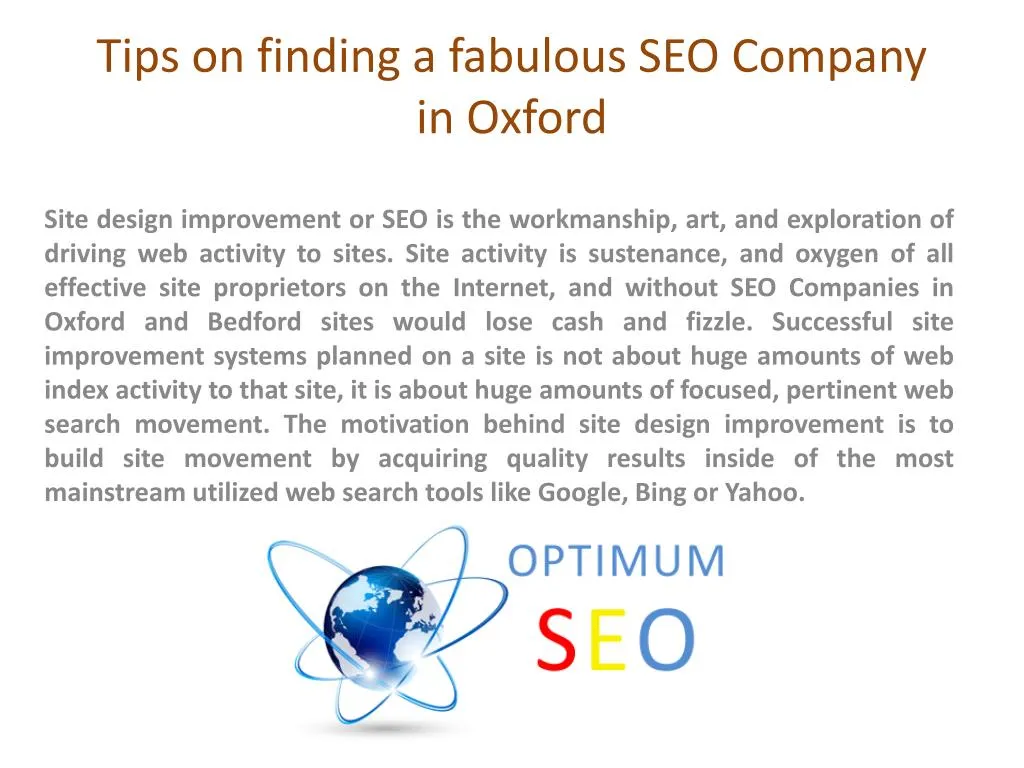 tips on finding a fabulous seo company in oxford