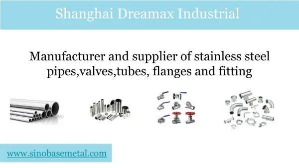 Shanghai Dreamax - Manufacturer and supplier of stainless steel pipes, valves and tubes