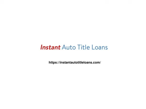 Secured Title Loans