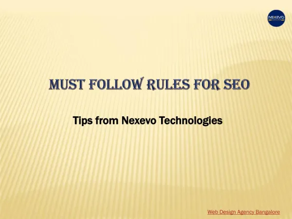 Must follow rules for seo